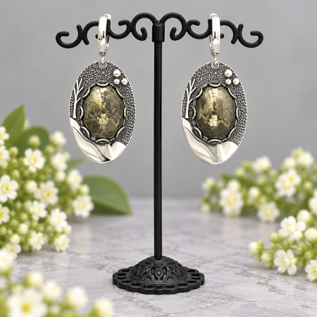 Серебряные серьги Лагуна  